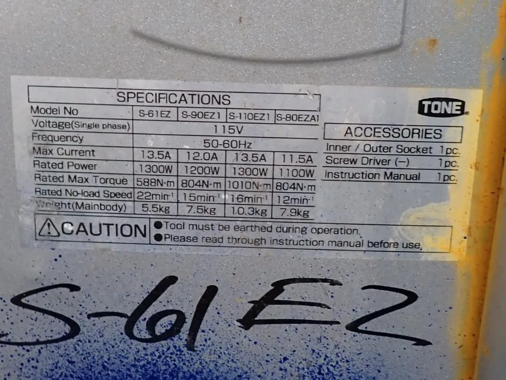 Tone Electric Shear Wrench - S-61ez