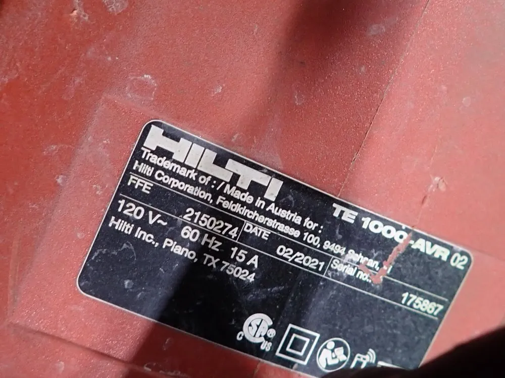 Hilti Demolition Hammer - Te 1000-avr