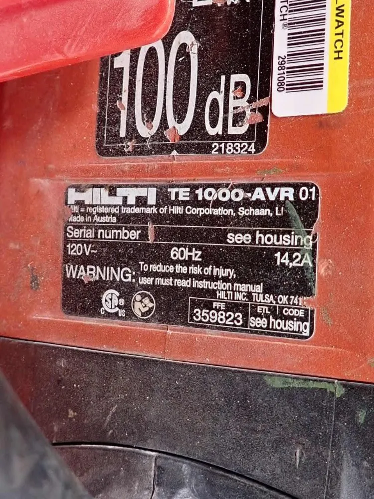 Hilti Demolition Hammer - Te 1000-avr