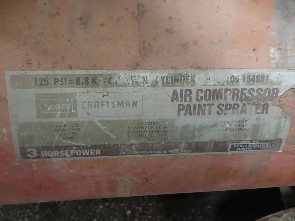 Craftsman 3 Hp Air Compressor - 106.154881