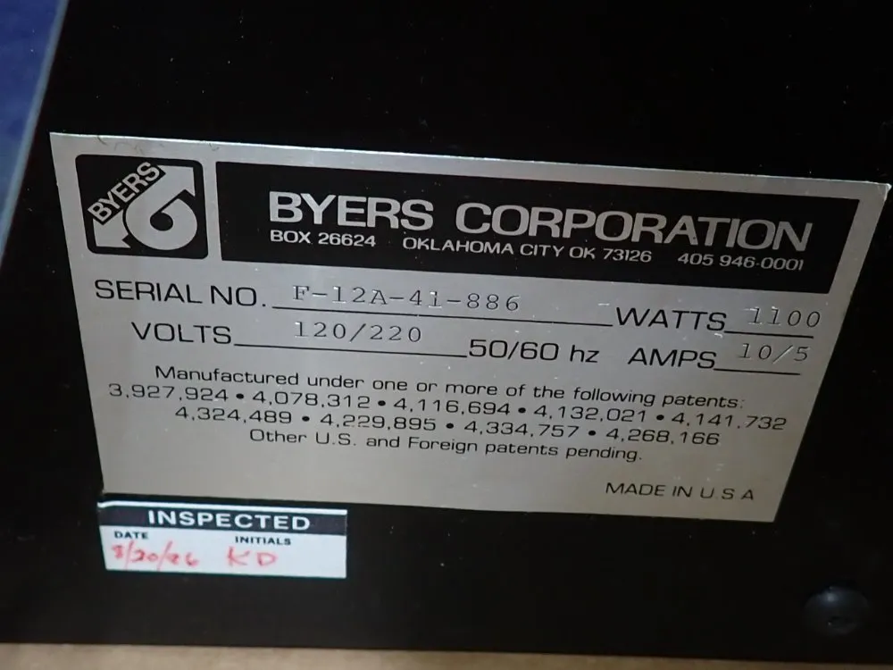 Byers 8" Film Processor - F-12