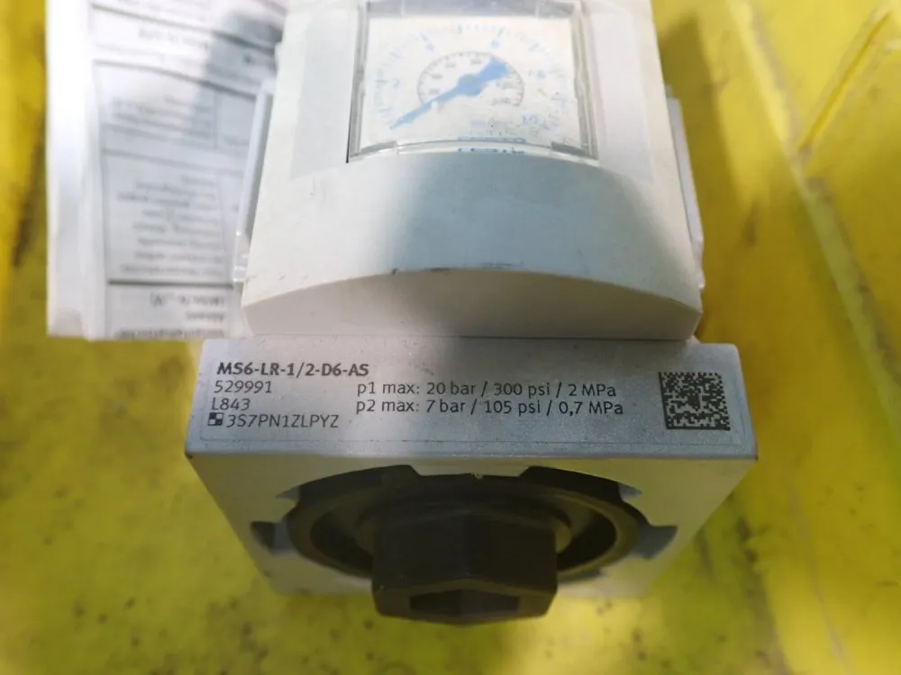 Festo, Smc Pressure Regualtor, Precision Regulator - Ms6-lr-1/2-d6-as, Ir3020-n04