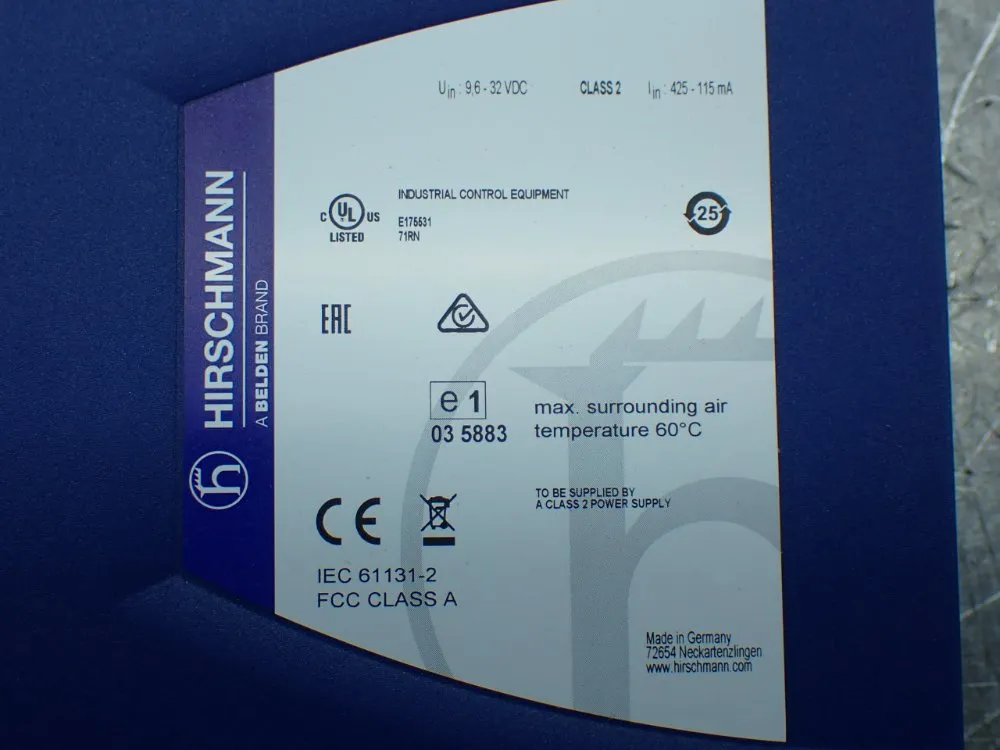 Hirschmann Industrial Ethernet Switch. - Spider Ii 8tx