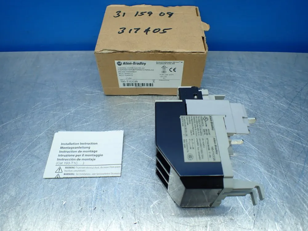 Allen-bradley Thermal Overload Relay - 193-t1cc25