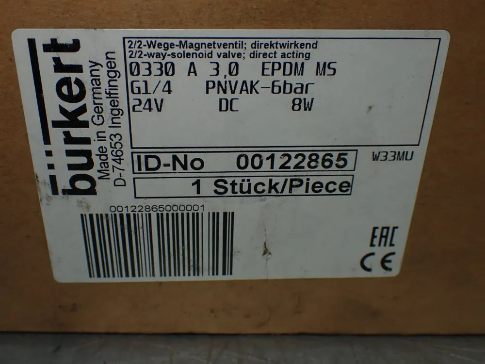 Burkert 6bar Direct-acting 2-way Basic Proportional Valve - 00122865