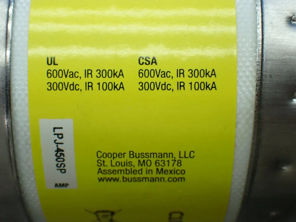 Bussmann Low-peak Class J 450 Amp Fuse - Lpj-450sp