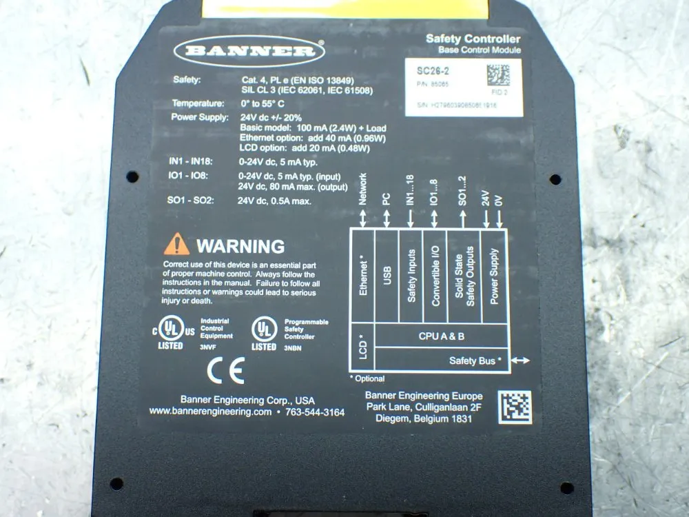 Banner Safety Controller - Sc26-2