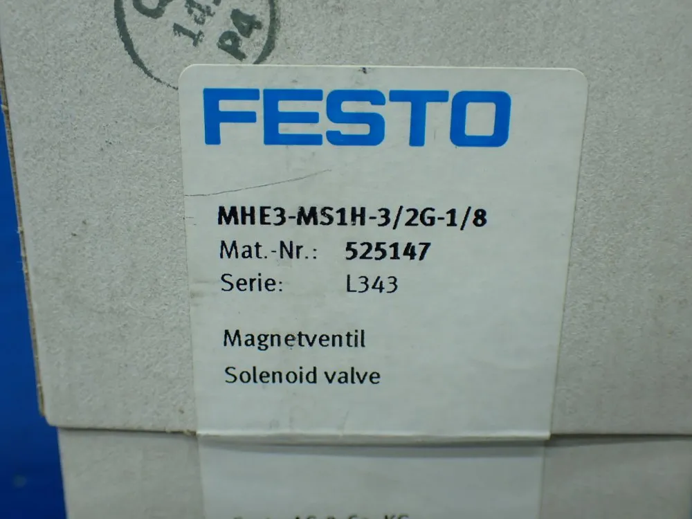 Festo Solenoid Valve 525147 - Mhe3-ms1h-3/2g-1/8