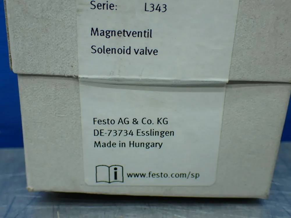 Festo Solenoid Valve 525147 - Mhe3-ms1h-3/2g-1/8