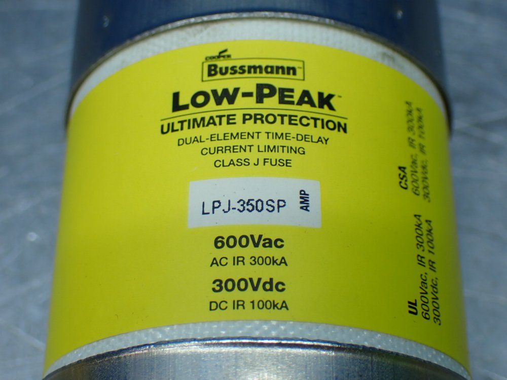 Bussmann 350a Time-delay, Dual-element, Current-limiting, Non-indicating Class J Fuse - Lpj-350sp