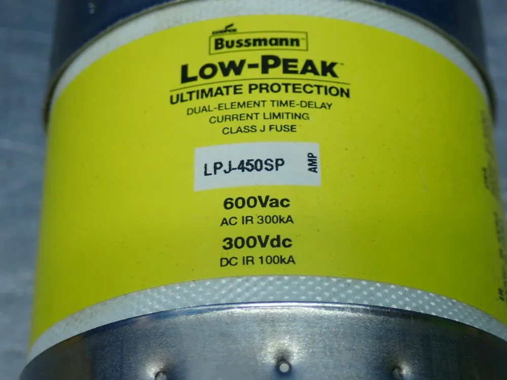 Bussmann Class J Fuse, Lpj, Time-delay, Dual-element Current Limiting Fuse, 450 A - Lpj-450sp