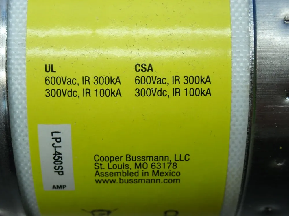 Bussmann Class J Fuse, Lpj, Time-delay, Dual-element Current Limiting Fuse, 450 A - Lpj-450sp