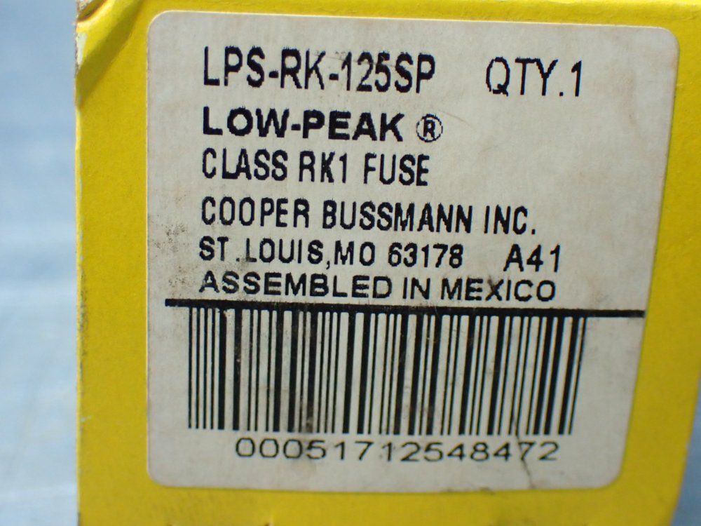Bussmann Time-delay, Dual-element, Current-limiting Class Rk1 125a Fuse - Lps-rk-125sp