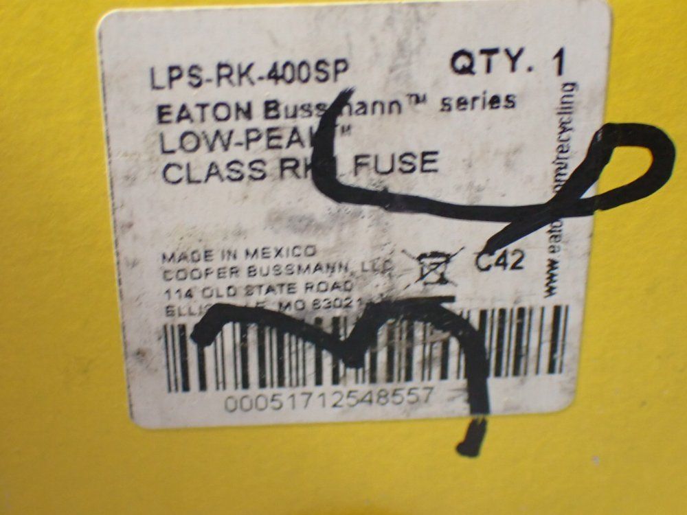 Bussmann 400a, Time-delay, Dual-element, Current-limiting, Non-indicating Class Rk1 Fuse - Lps-rk-400sp