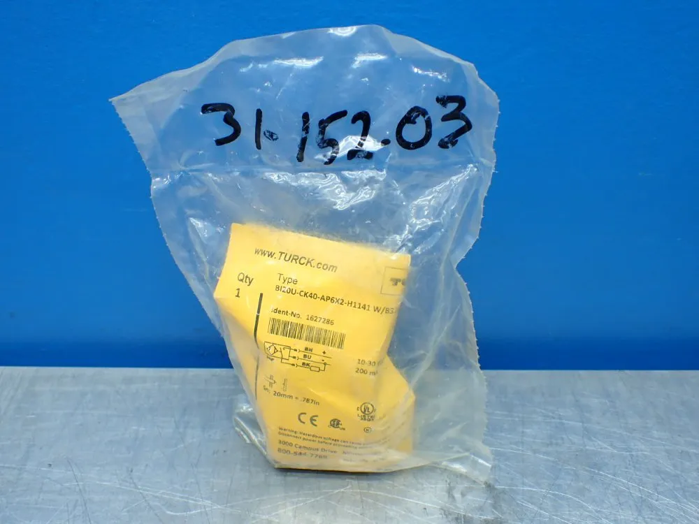 Turck Inductive Proxmity Sensors. - Bi20u-ck40-ap6x2-h1141 W/bs 2.0