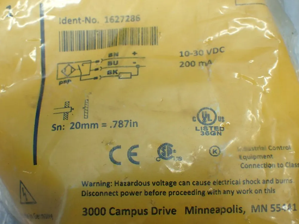 Turck Inductive Proxmity Sensors. - Bi20u-ck40-ap6x2-h1141 W/bs 2.0