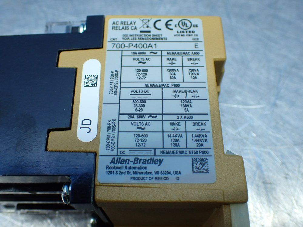 Allen-bradley Type P Control Relay - 700-p400a1