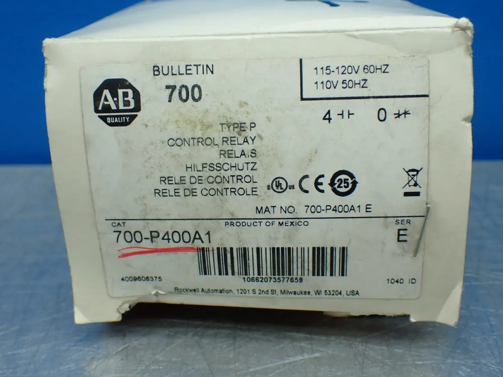 Allen-bradley Type P Control Relay - 700-p400a1