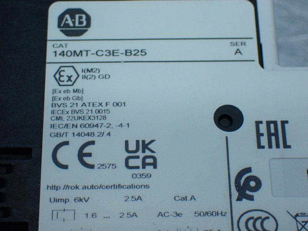 Allen-bradley Motor Protection Circuit Breaker - 140mt-c3e-b25