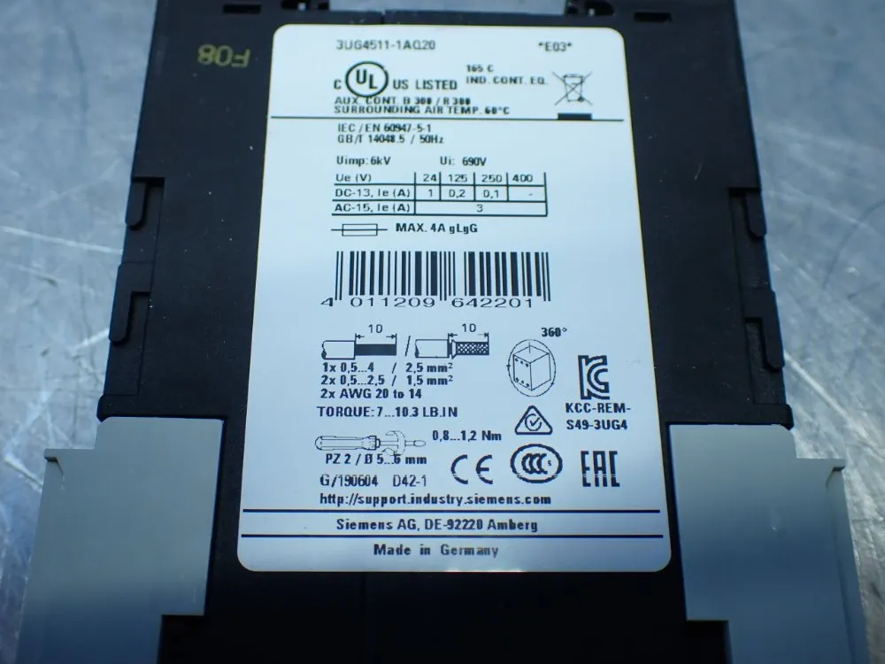 Siemens Monitoring Relay - 3ug4511-1aq20