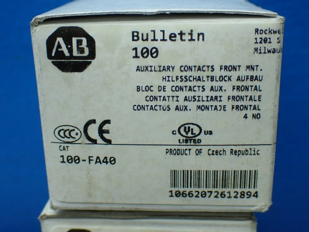 Allen-bradley 4 Auxiliary Contacts - 100-fa40