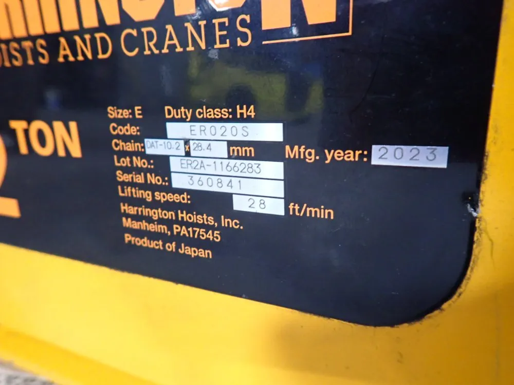 Harrington Hoists & Cranes 2 Ton Hoist - Ero20s