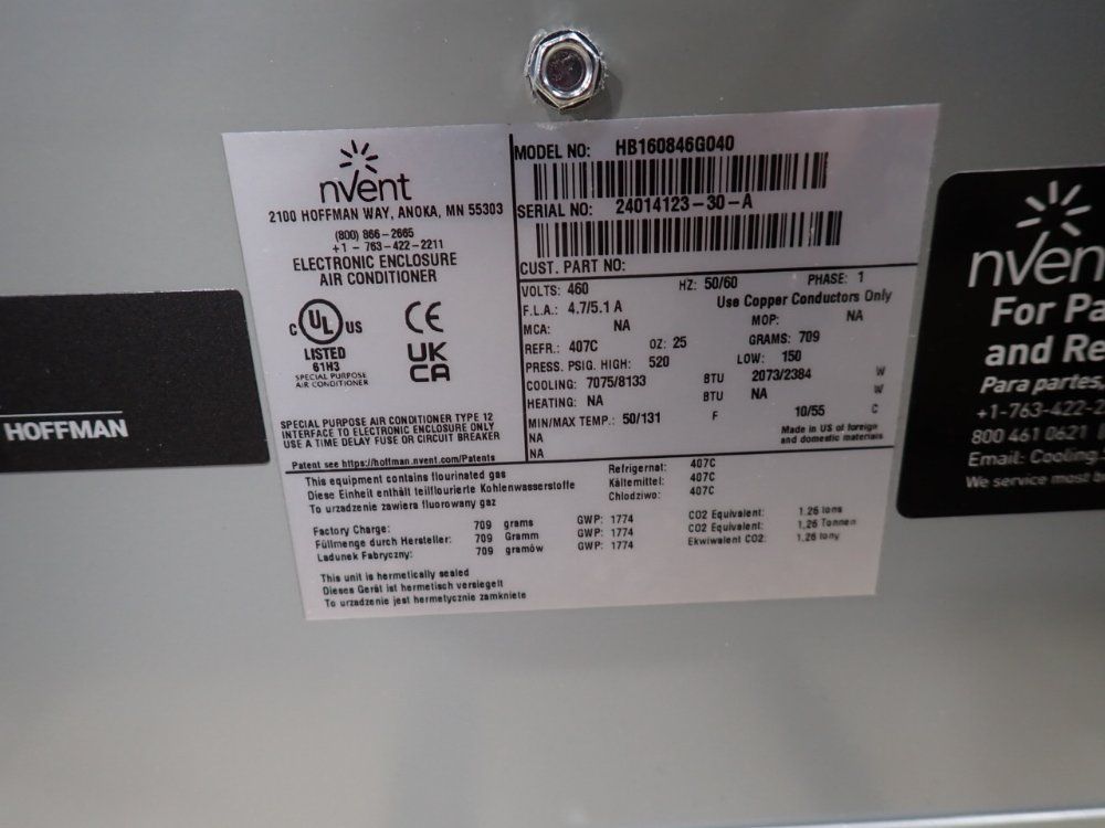 Nvent Electronic Enclosure Air Conditioner - Hb160846g040
