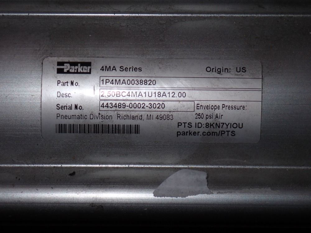 Parker Pneumatic Cylinder - 2.50bc4ma1u18a12.00