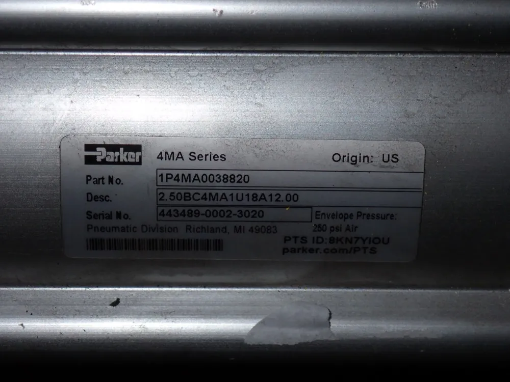 Parker Pneumatic Cylinder - 2.50bc4ma1u18a12.00