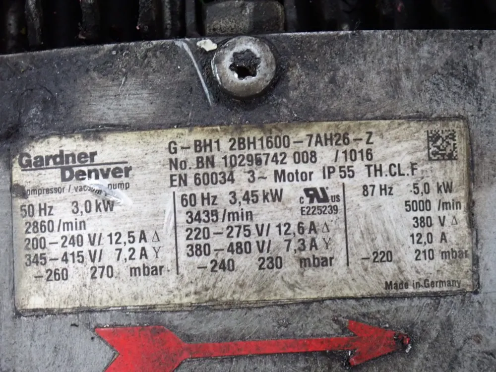 Gardner Denver 3-3.45 Kw Blower