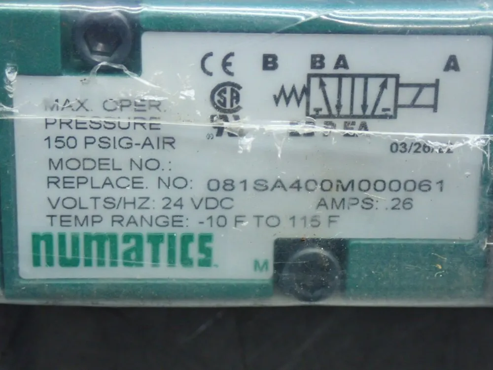 Numatics Mk8-series Solenoid Valve - 081sa400m000061