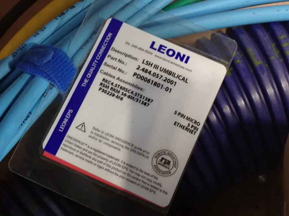 Leoni Corrugated Umbilical Cable Assembly - Abb6700-265-2-6-0061
