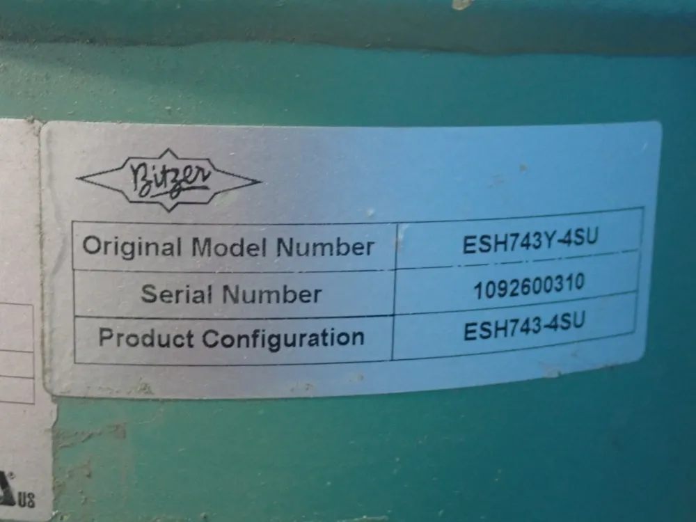 Bitzer 1830cfh 3500rpm 450psig Scroll Compressor - Esh743y-42u