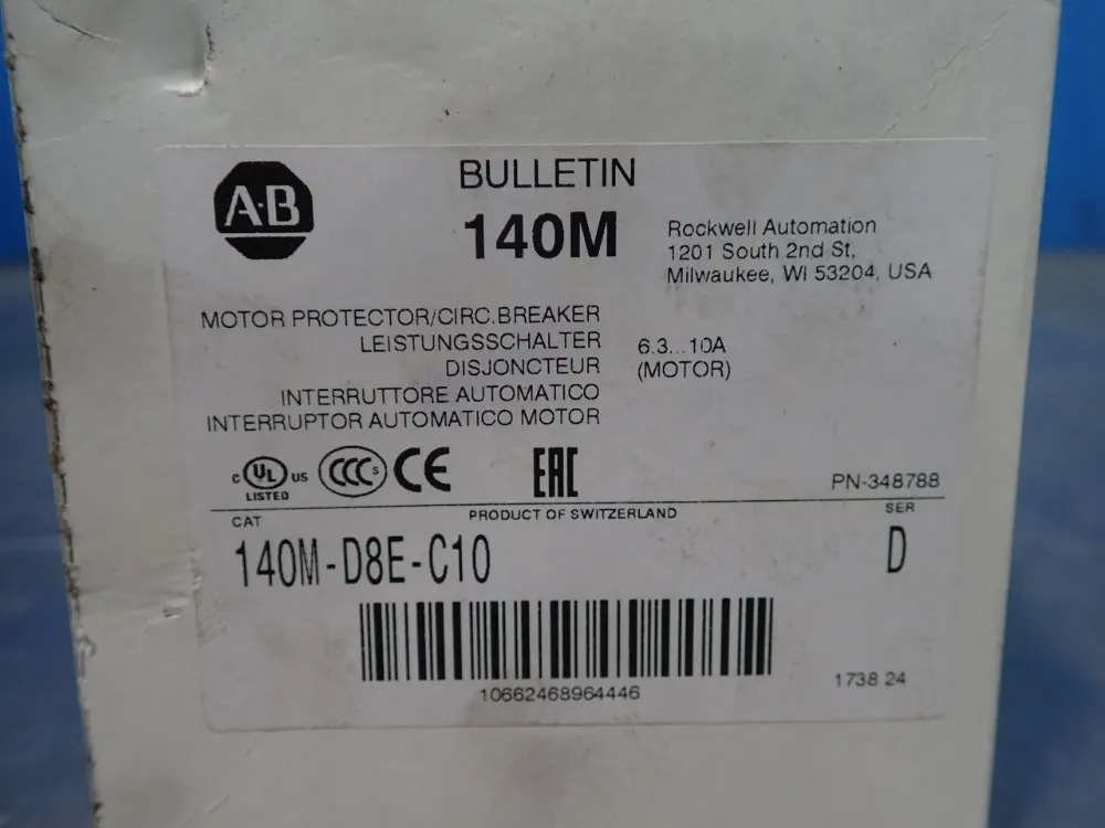 Allen Bradley Circuit Breaker - 140m-d8e-c10