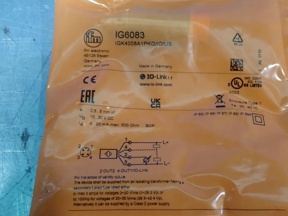 Ifm Inductive Sensor - Ig6083