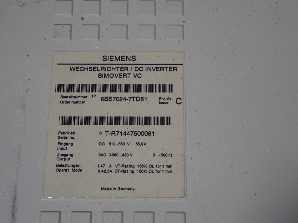 Siemens Drive - 6se7024-7td61