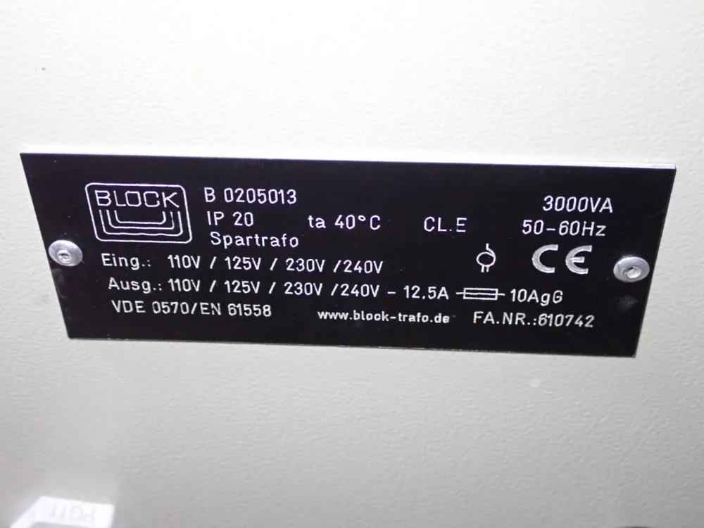 Block 3000va Transformer - B 0205013