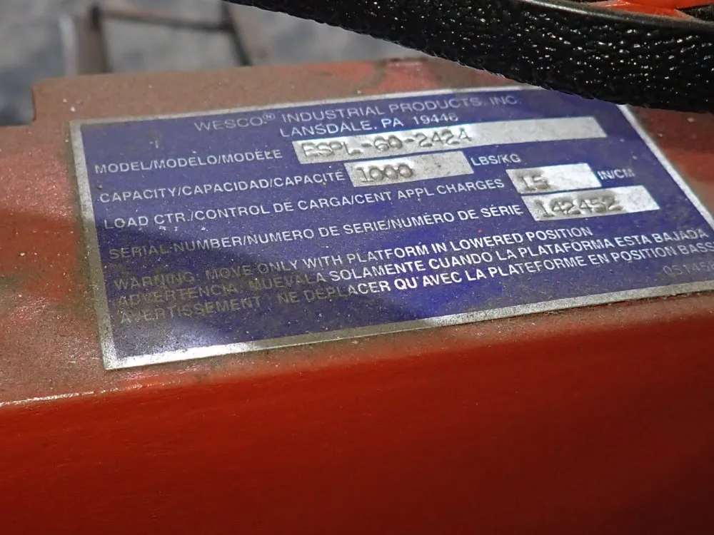 Wesco 1000 Lbs Stacker - Espl-60-2424