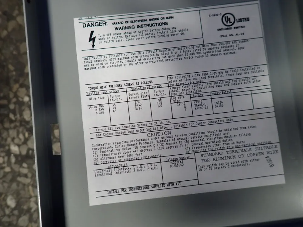 Eaton 30a Fusible Disconnect