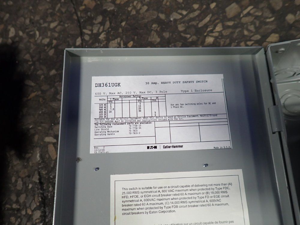 Eaton 30a Fusible Disconnect