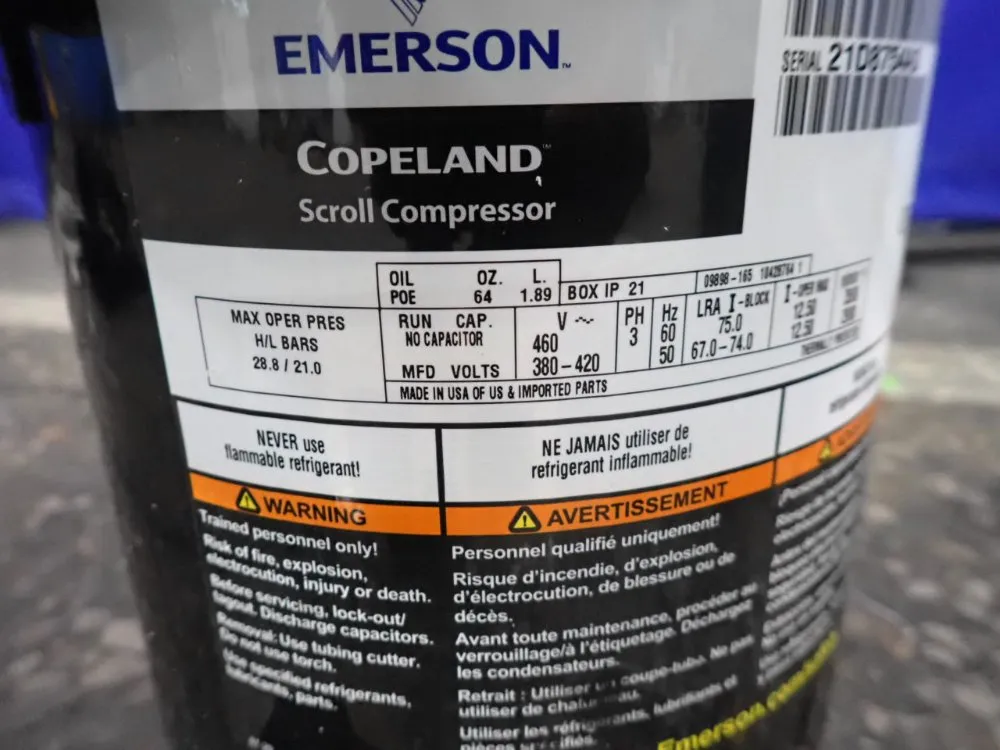 Emerson Scroll Compressor - Zf18k4e-tfd