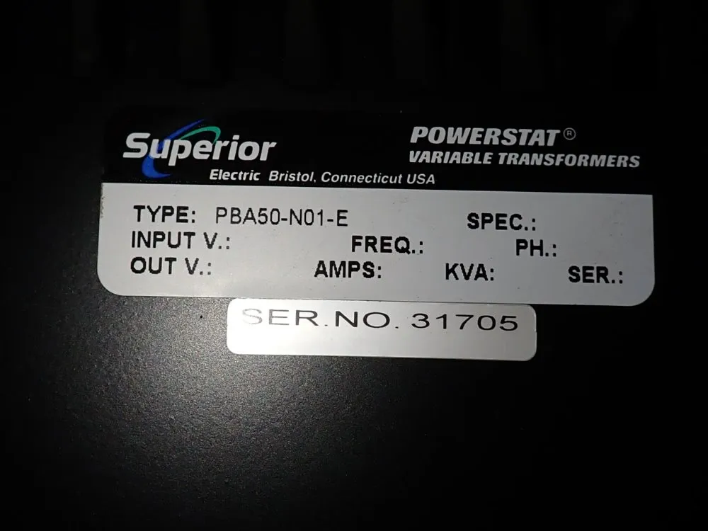 Powerstat Variable Ac Power Source - Pba50-n01-e
