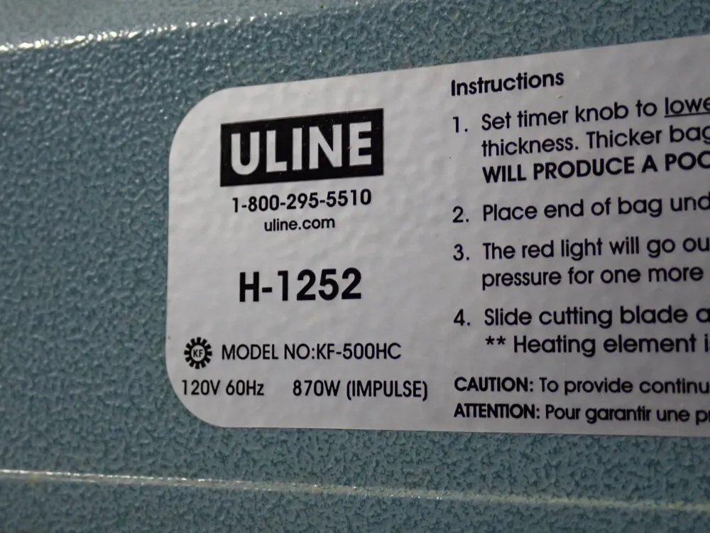 Uline 20" Sealer - H-1252/kf-500hc