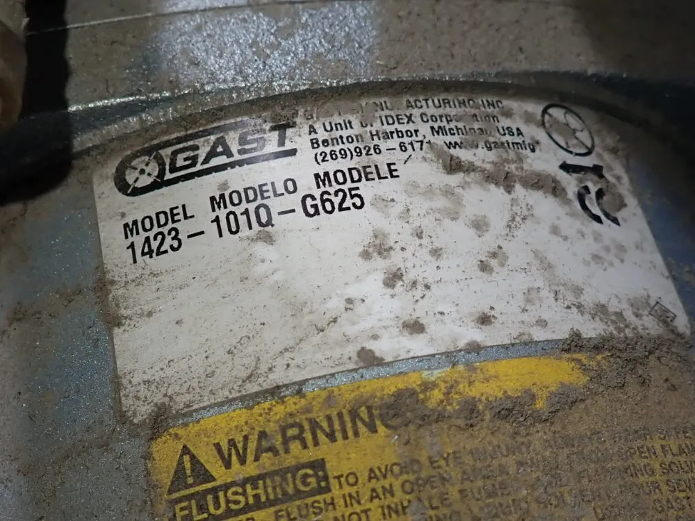 Gast 1 Hp Vacuum Pump - 1423-101q-g625