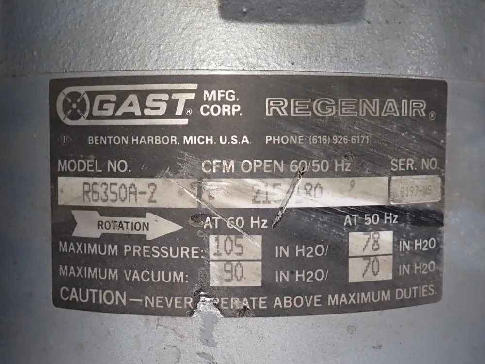 Gast 5 Hp Blower - R6350a-2