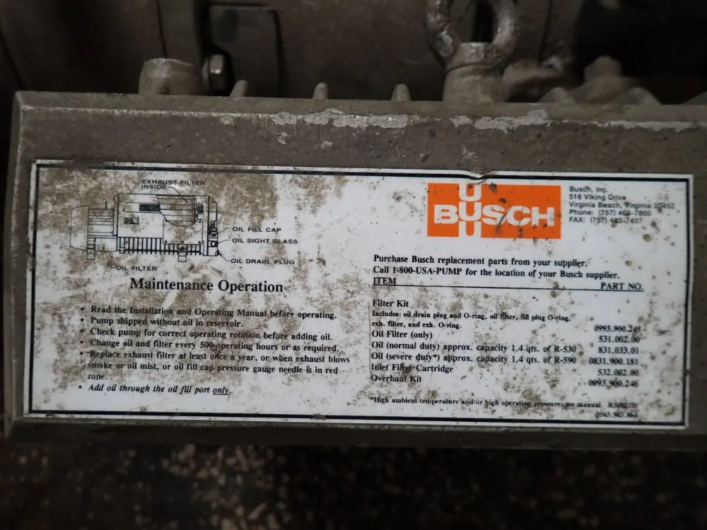 Busch 1.5 Vacuum Pump