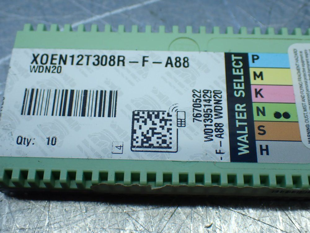 Walter 40 Wdn20 Carbide Inserts. - Xoen12t308r-f-a88