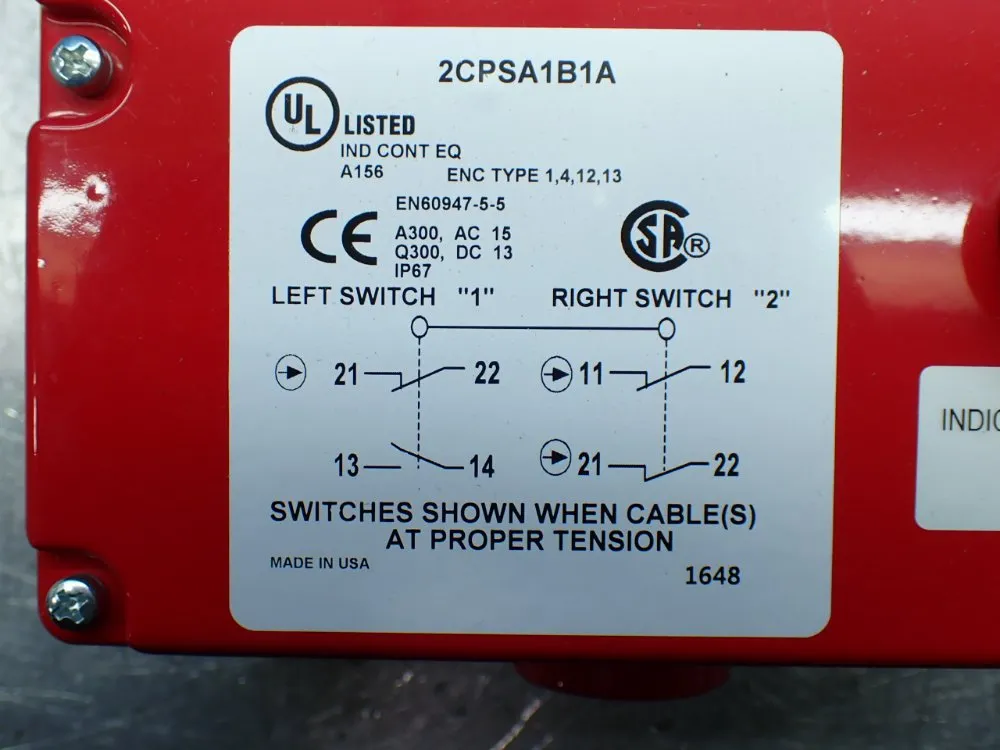 Honeywell Microswitch Safety Control Emergency Stop - 2cpsa1b1a