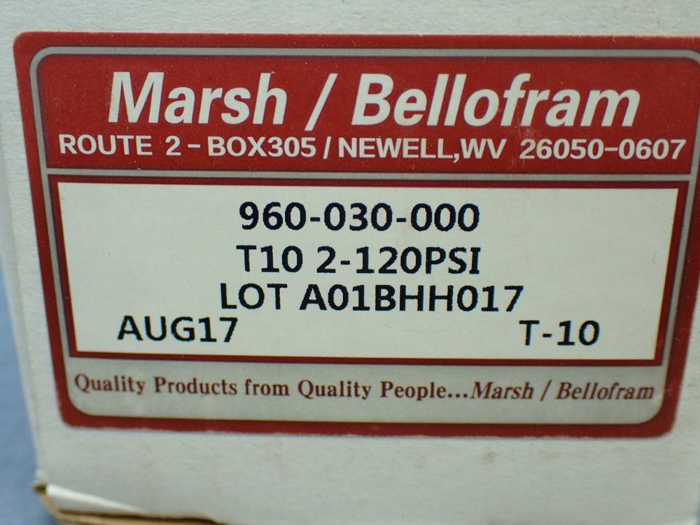 Marsh / Bellofram 3/8" Npt, 2-120 Psi Precision Pneumatic Regulator. - 960-030-000