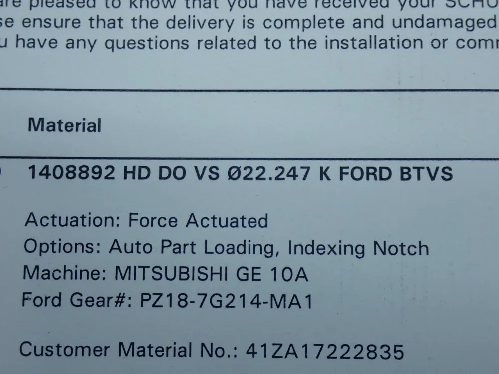 Schunk Hd D0 Vs (⌀)22.247 K Ford Btvs Tool Holder - 1408892